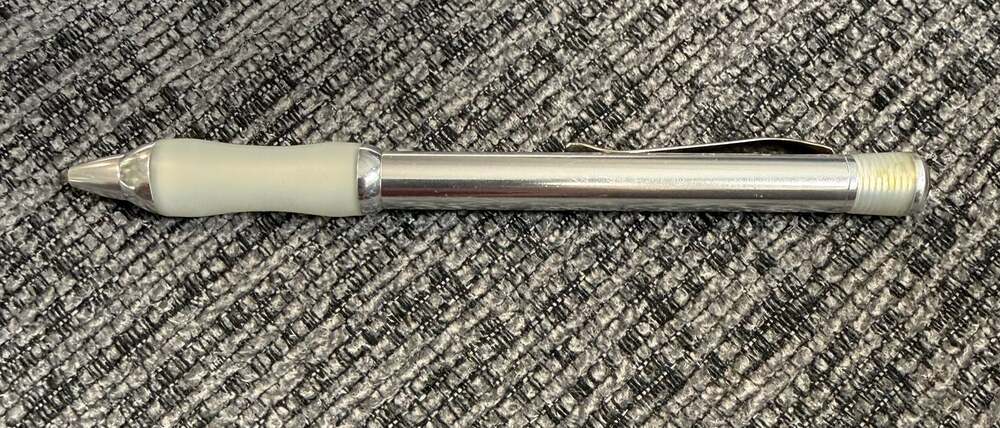Vintage Sensa Cotton White Chrome Ballpoint Pen USA MADE